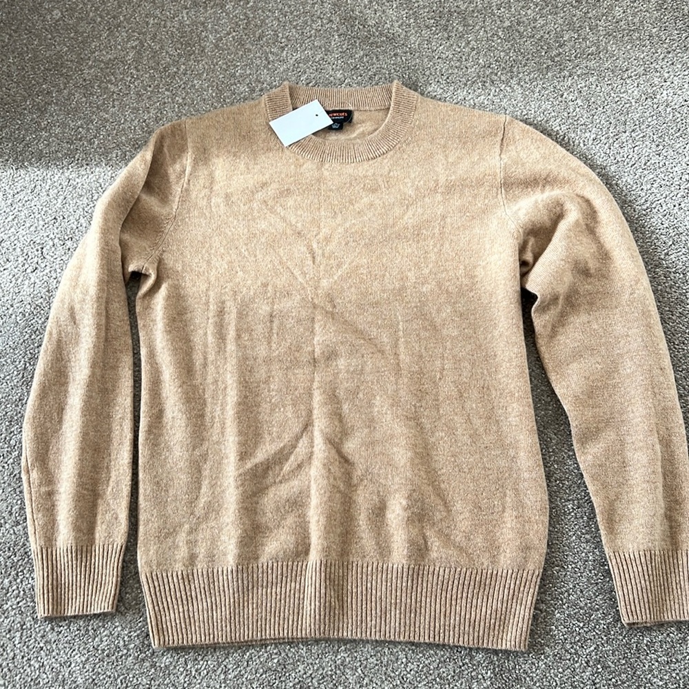 CREWCUTS J Crew Tan Brown cashmere sweater size XL 12/14. NWT